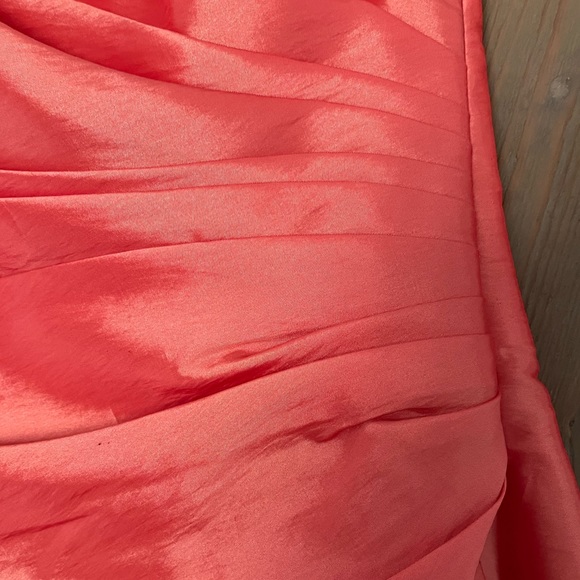 Coral taffeta bridesmaid dress - Picture 2 of 7